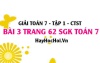 Giải bài 3 trang 62 Toán 7 Tập 1 SGK Chân trời sáng tạo